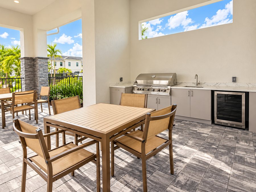 Outdoor summer kitchen with grill